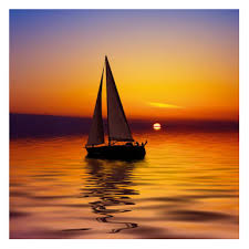Sailing Sunset greeting card
