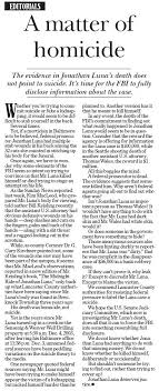 on Jonathan Lunas death.