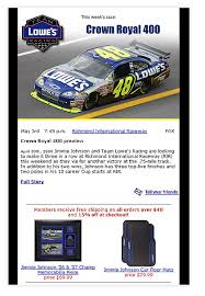 Lowes Racing Newsletter Sample.
