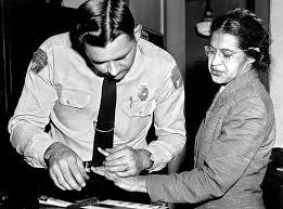 Rosa Parks is fingerprinted by