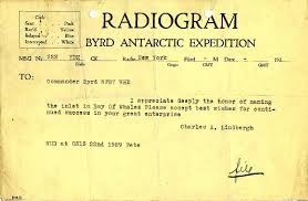 Radiogram from Charles Lindbergh to