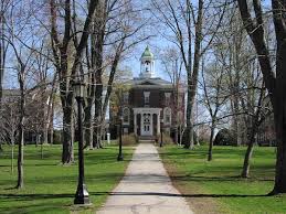 The main quad at Bates College