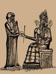 Right Hammurabi receiving the
