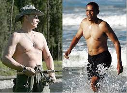 Compare these two shirtless leaders: